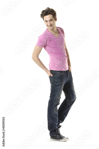 Young healthy handsome smiling man in casual clothes