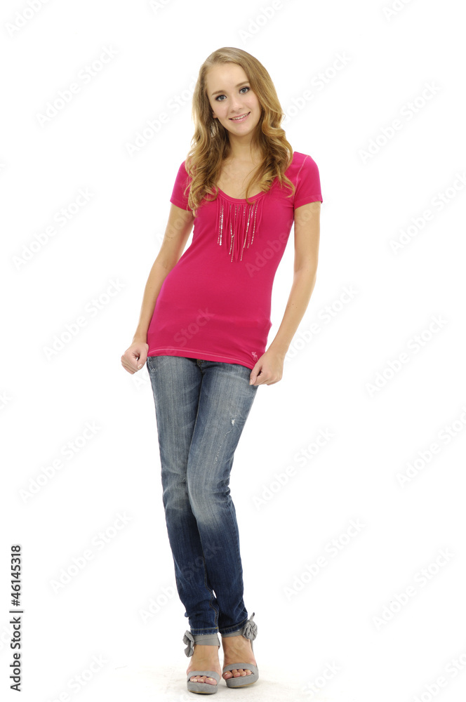 Full length portrait of a pretty young woman posing Full length portrait of a pretty young woman posing
