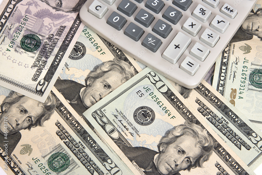 Calculator on twenty dollar bills Calculator on twenty dollar bills