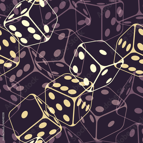 Dice seamless background pattern. Vector illustration (eps10).