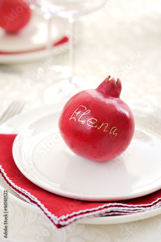 Creative place card - pomegranate