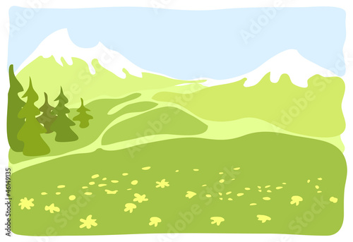 Meadow in a mountain valley.