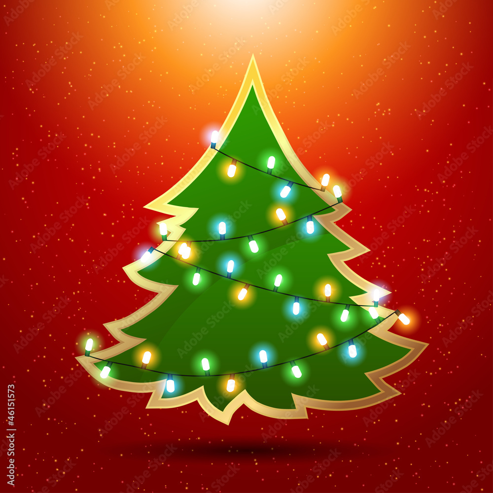 Eps 10 Christmas background with luminous garland and tree. Eps 10 Christmas background with luminous garland and tree.