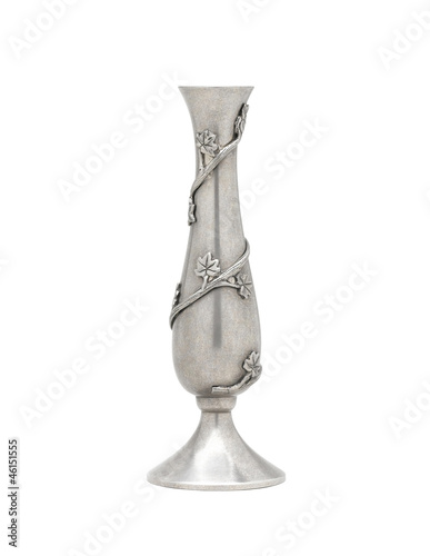 Luxury and beautiful pewter vase for home decoration.