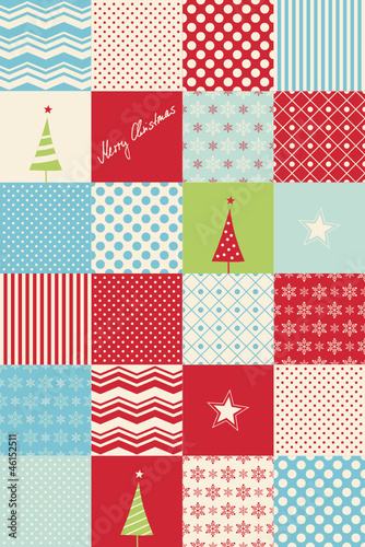 patchwork christmas card