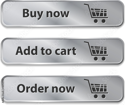 Metallic web elements/buttons for online shopping