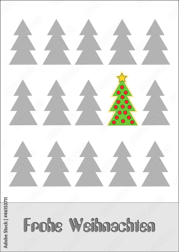Obraz premium Christmas card with Christmas tree - the only one