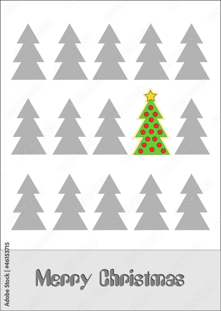 Christmas card with Christmas tree - the only one Christmas card with Christmas tree - the only one