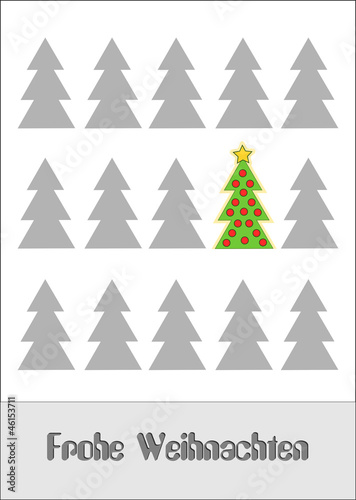 Christmas card with Christmas tree - the only one