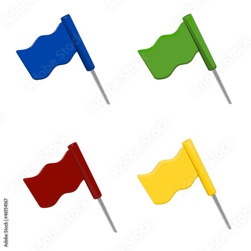 Colored flags on a white background, vector illustration