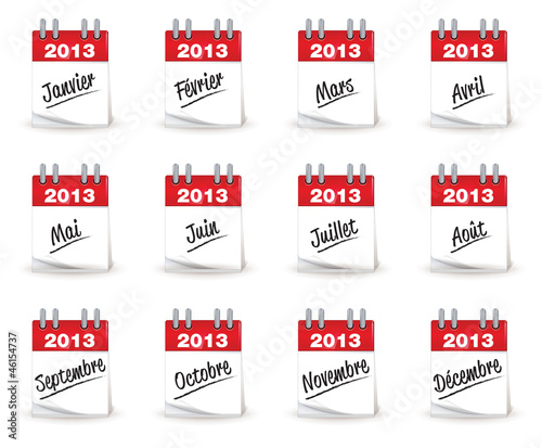 calendrier mensuel picto année 2013