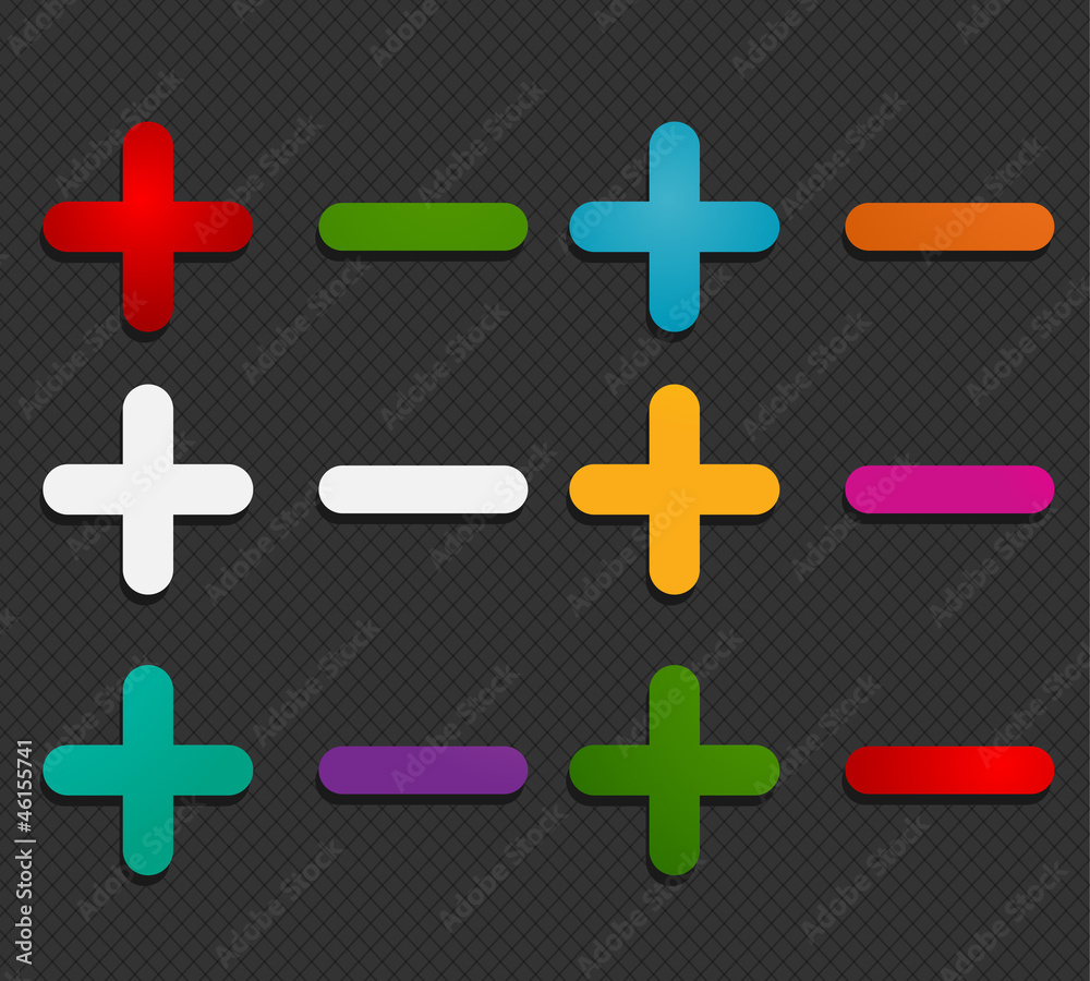 Obraz premium colorful plus minus labels