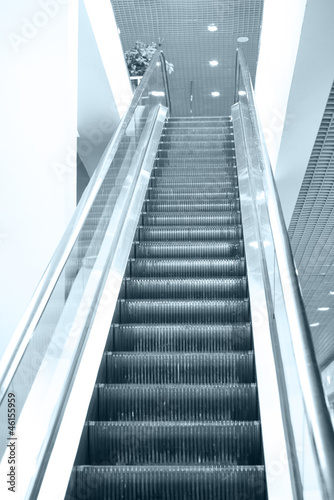 Empty escalator stairs