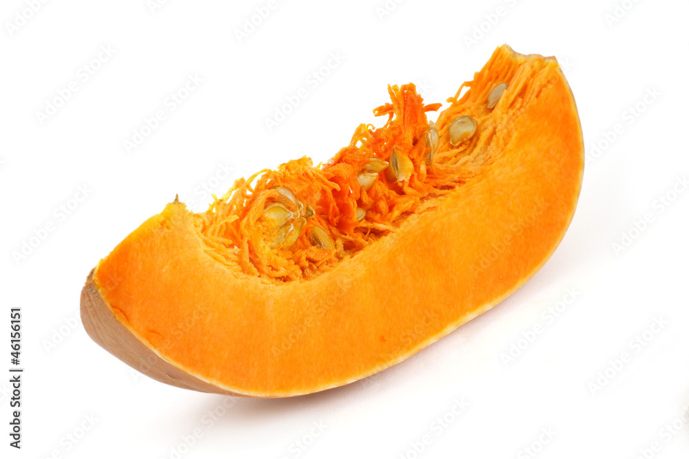 Slice of pumpkin isolated on white background Slice of pumpkin isolated on white background