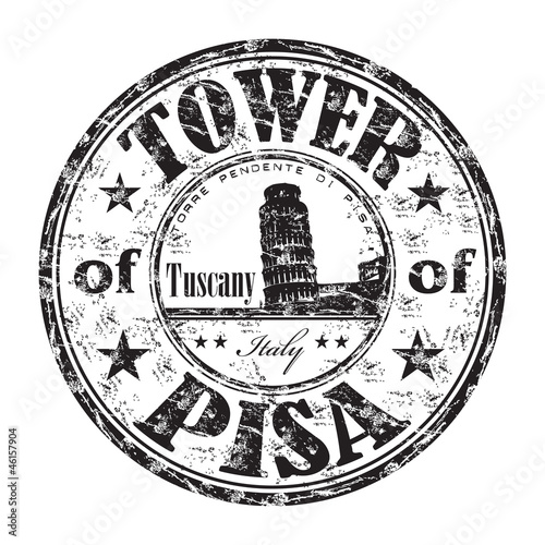 The Tower of Pisa rubber stamp
