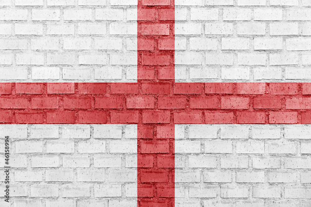 England flag on a brick wall