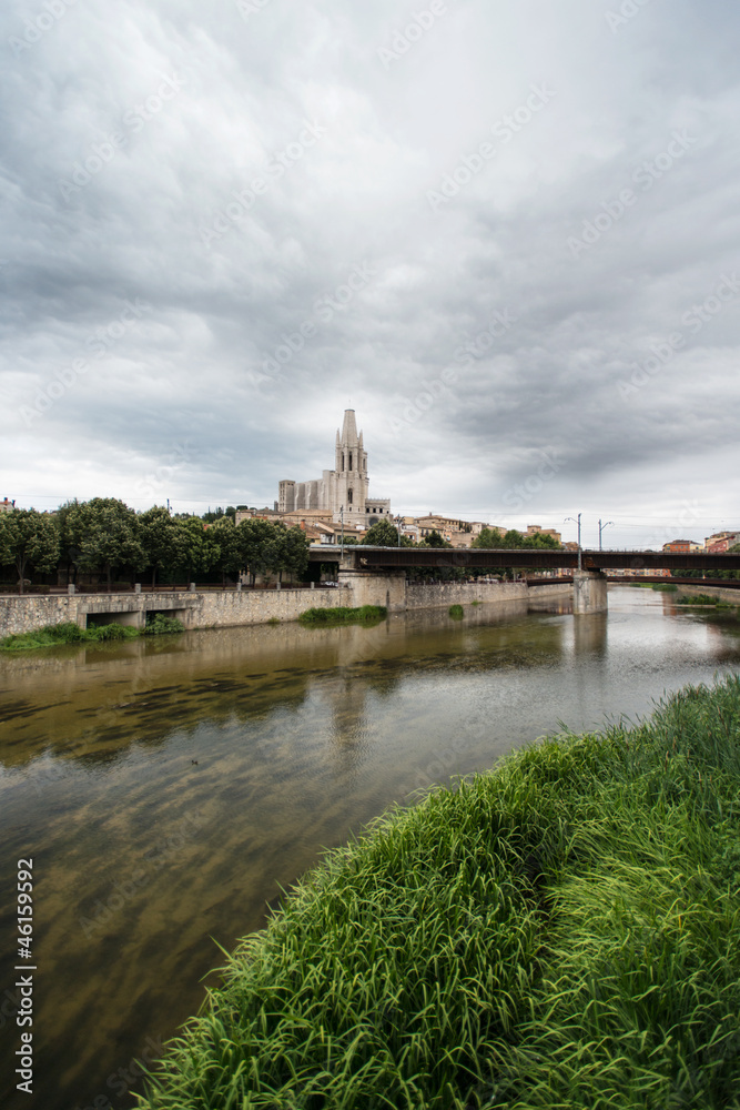 River bridge cathedral Girona