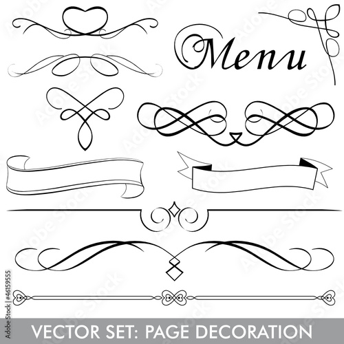 VECTOR SET Menu Page Decoration photo