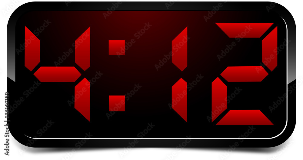 Red digital clock Red digital clock