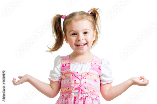 happy playful child girl on...