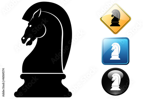 Horse chess pictogram and icons