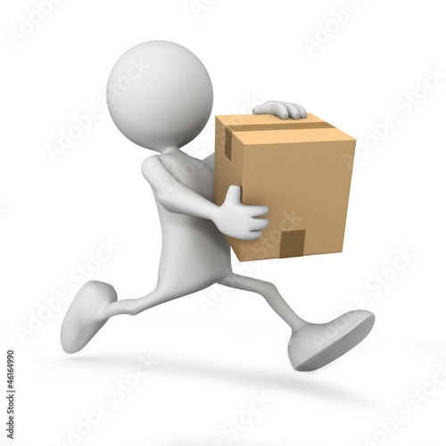 People running with box
