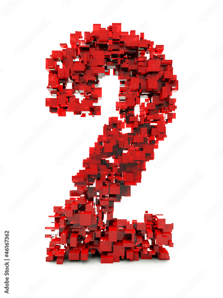 Futuristic concept of number two Futuristic concept of number two