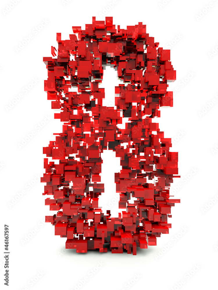 Red number 8 - futuristic concept Red number 8 - futuristic concept