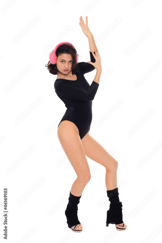 Beautiful woman dancer. Isolated on white background Beautiful woman dancer. Isolated on white background