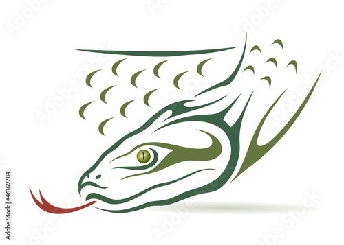 Green anaconda - vector illustration