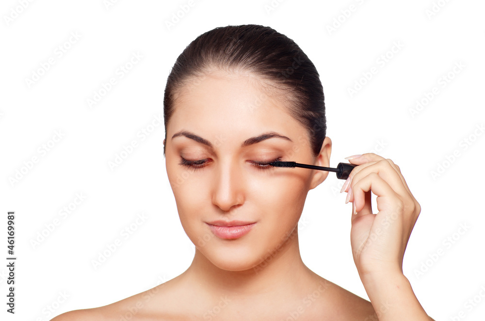 Beautiful brunette doing Mascara Beautiful brunette doing Mascara