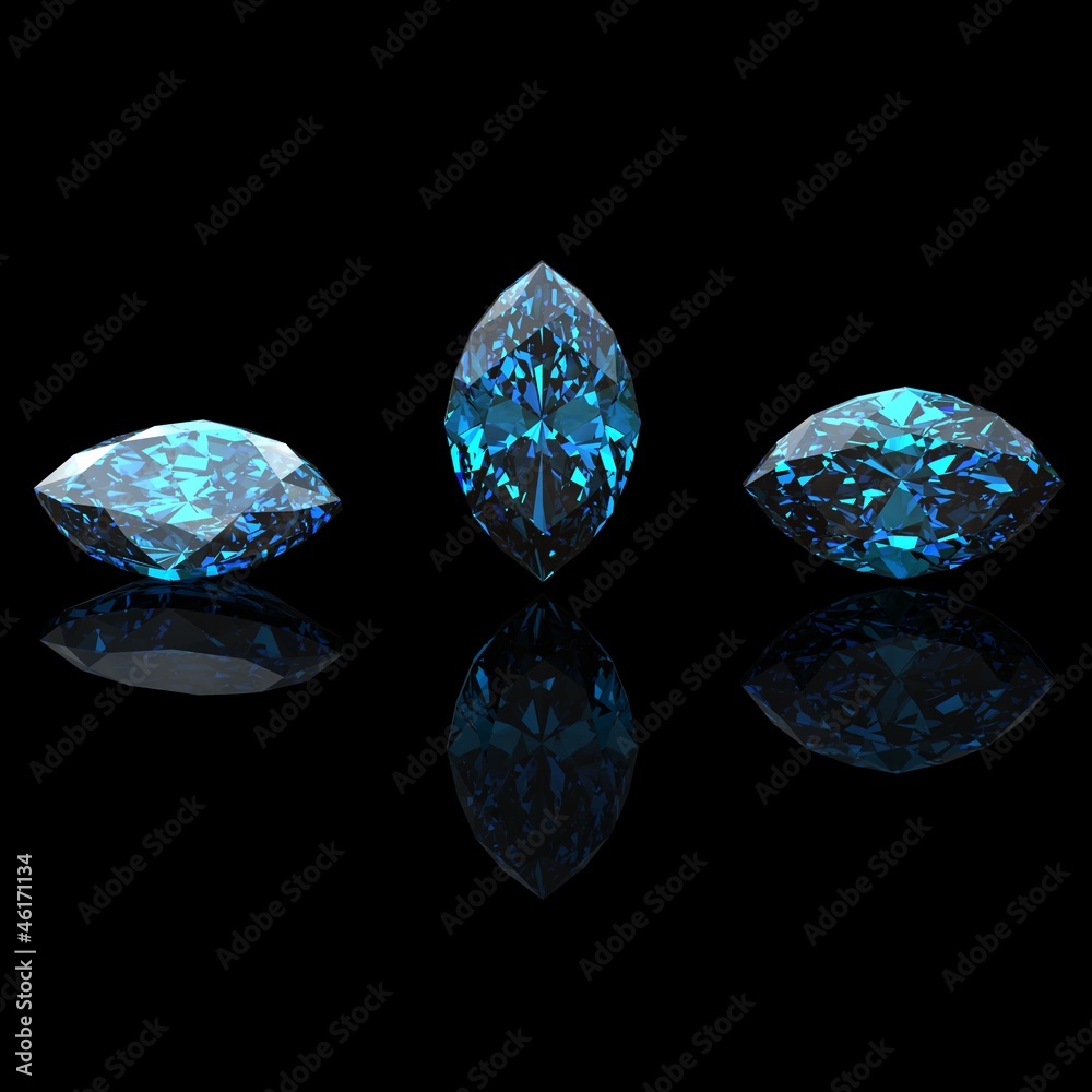 Marquis. Collections of jewelry gems. Swiss blue topaz