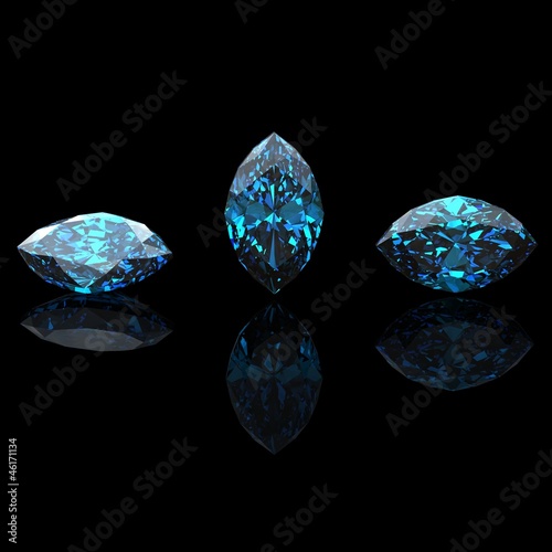 Marquis. Collections of jewelry gems. Swiss blue topaz