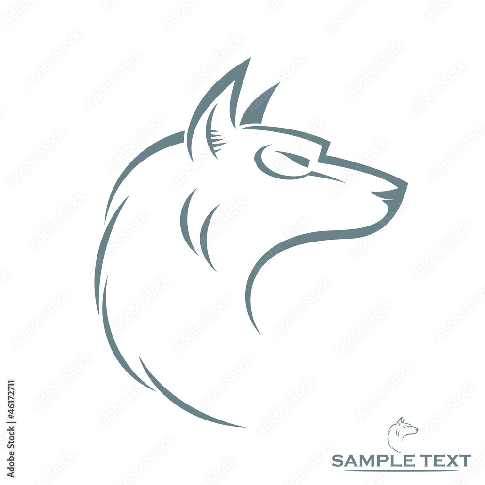 Obraz premium Isolated wolf head - vector illustration