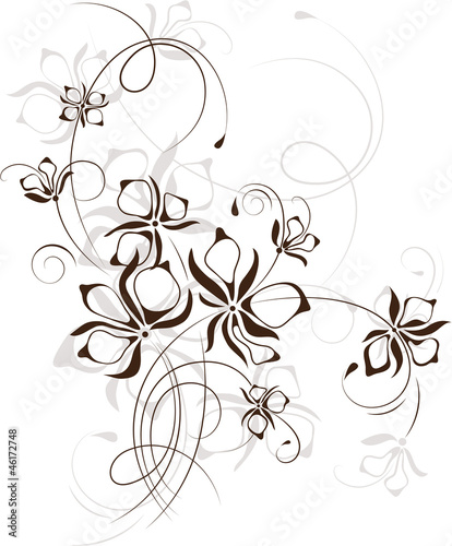 Vintage floral background, vector illustration #46172748