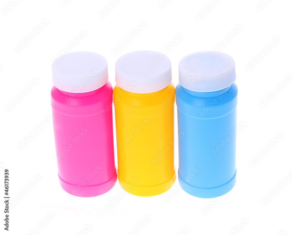 colorful plastic bottles isolated on white colorful plastic bottles isolated on white