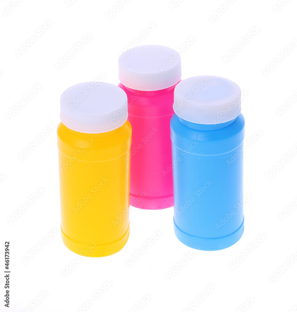colorful plastic bottles isolated on white colorful plastic bottles isolated on white