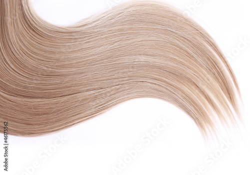 blonde hair isolated on white