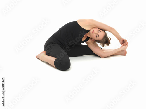 young woman in yoga posture