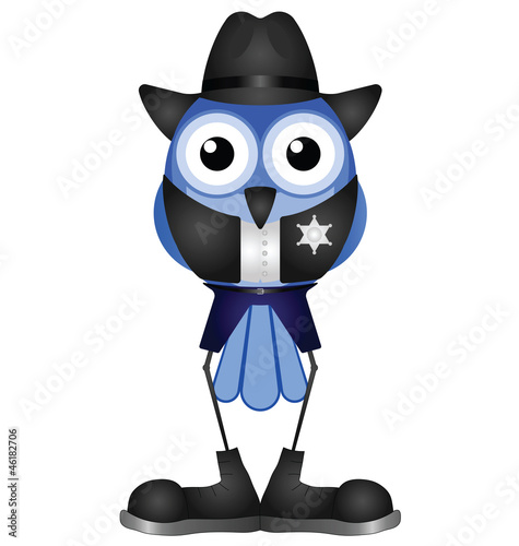 Comical bird American sheriff