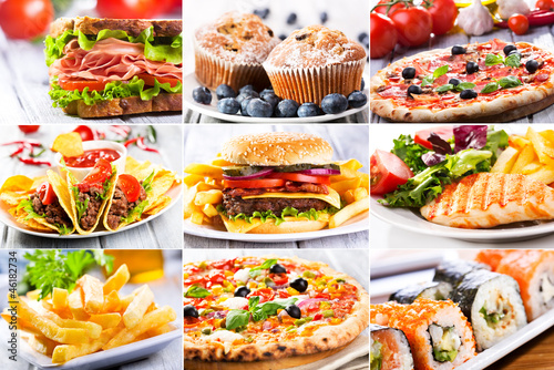collage of fast food producrs