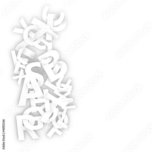Abstract white Alphabet on white background # Vector