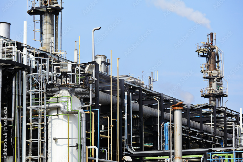 Industrial landscape with factory chimney Industrial landscape with factory chimney