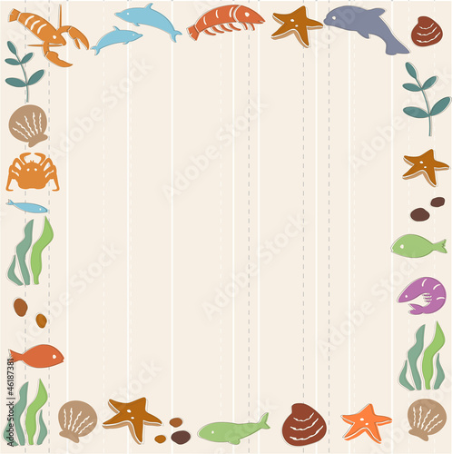 Frame with ocean life
