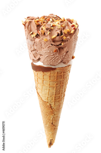 Ice-cream cone isolated on white background photo