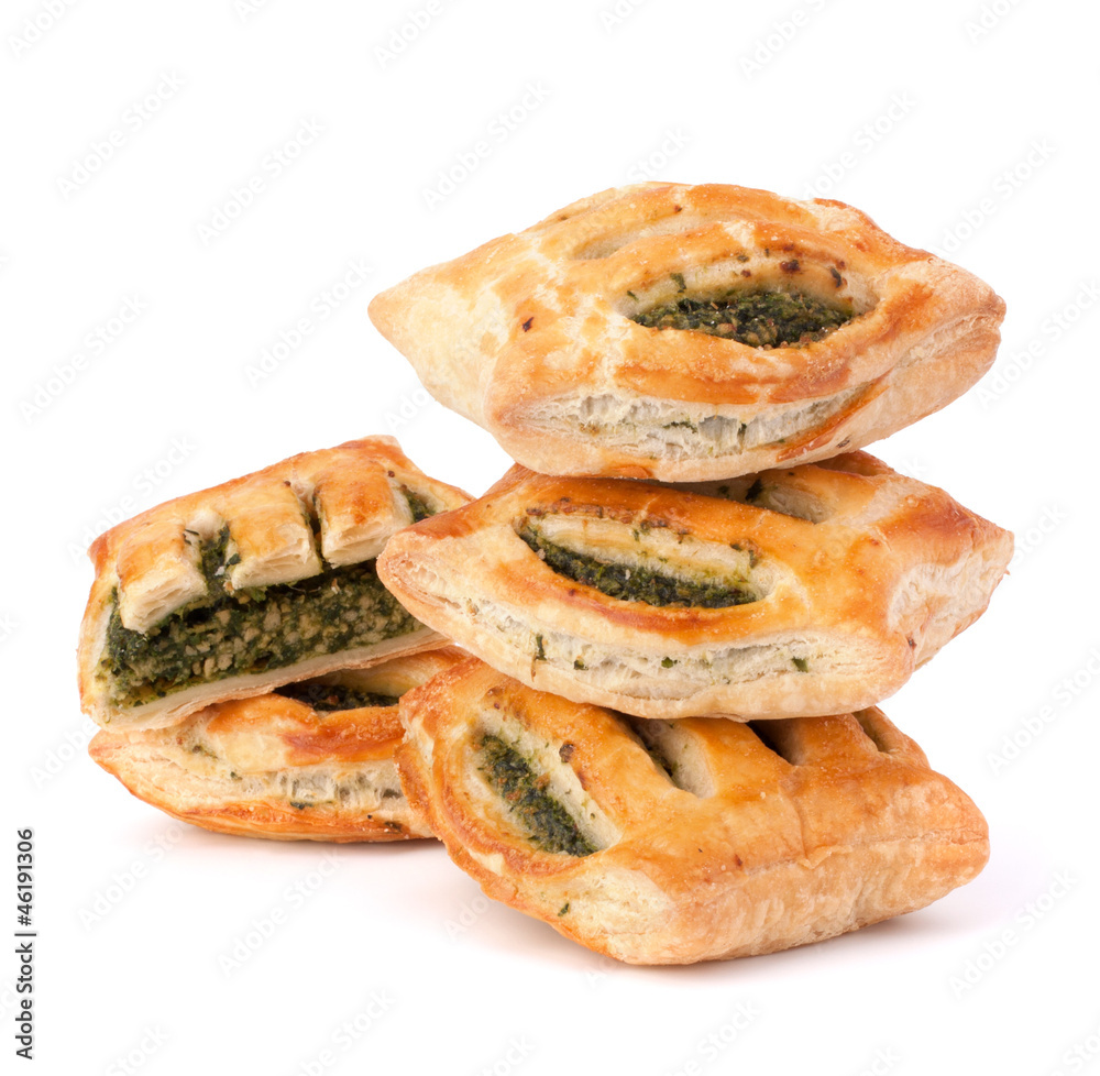 Puff pastry bun isolated on white background. Puff pastry bun isolated on white background.