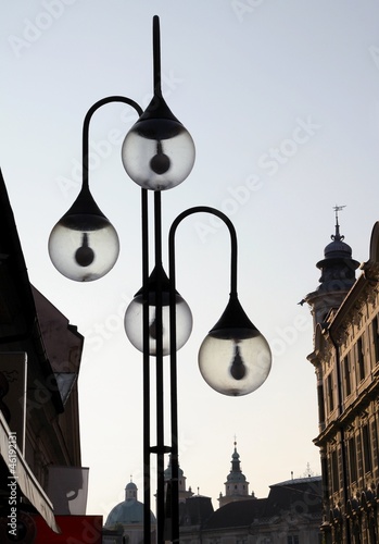 ornamental,pretty street lamps in Ljubliana