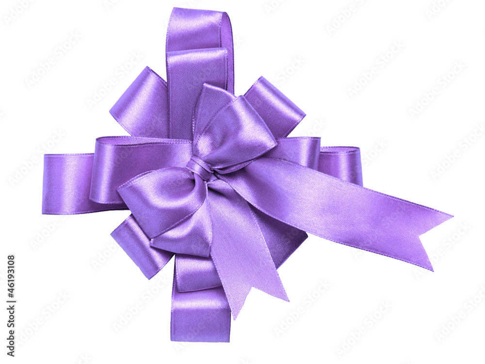 award purple bow made of ribbon