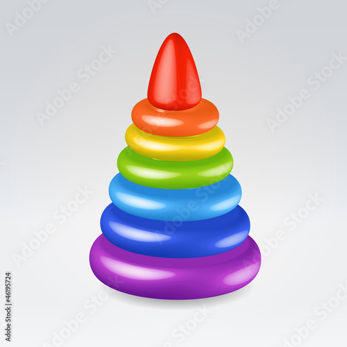 Rainbow children toy pyramid