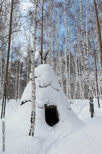 The winter Abiding-Place of the Evenks, Siberia, Russia photo